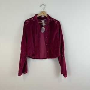 Age of Love by Nataya Magenta Velvet Button-Up Jacket Size XL NWT Lagenlook